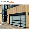 Porta de garagem de vidro de alumínio automática transparente com painel composto elevado moderno