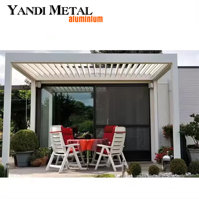 4*6 jardim exterior lazer bioclimático ajustável gazebo telhado veneziana pérgula de alumínio elétrica pérgula de alumínio à prova d' água