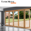 Modernas portas dobráveis ​​de alumínio com revestimento em pó grandes com vidros duplos no atacado