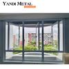 Estrutura de isolamento residencial Yandi Janela de batente fixa com moldura de alumínio de metal com vidros duplos