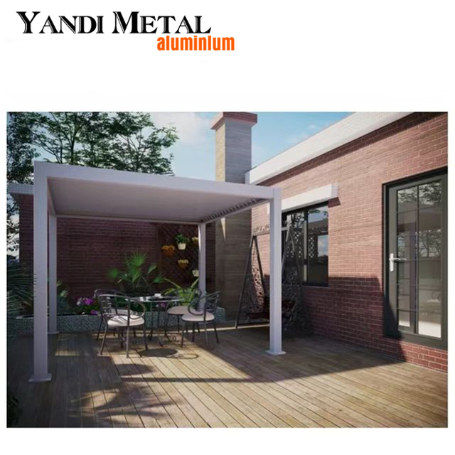 Jardim bioclimático moderno pérgula personalizada de alumínio 6 × 4 pérgula manual com controle remoto toldo pérgula externa