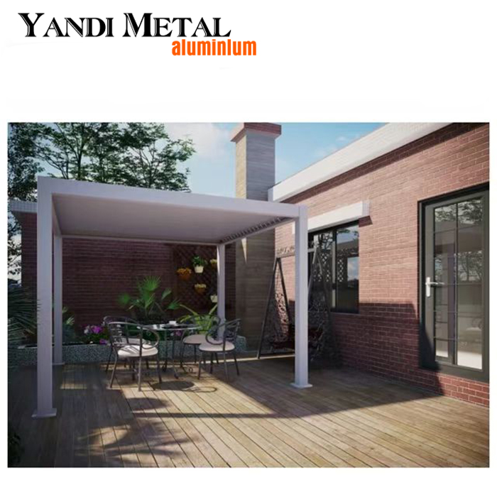 Jardim bioclimático moderno pérgula personalizada de alumínio 6 × 4 pérgula manual com controle remoto toldo pérgula externa