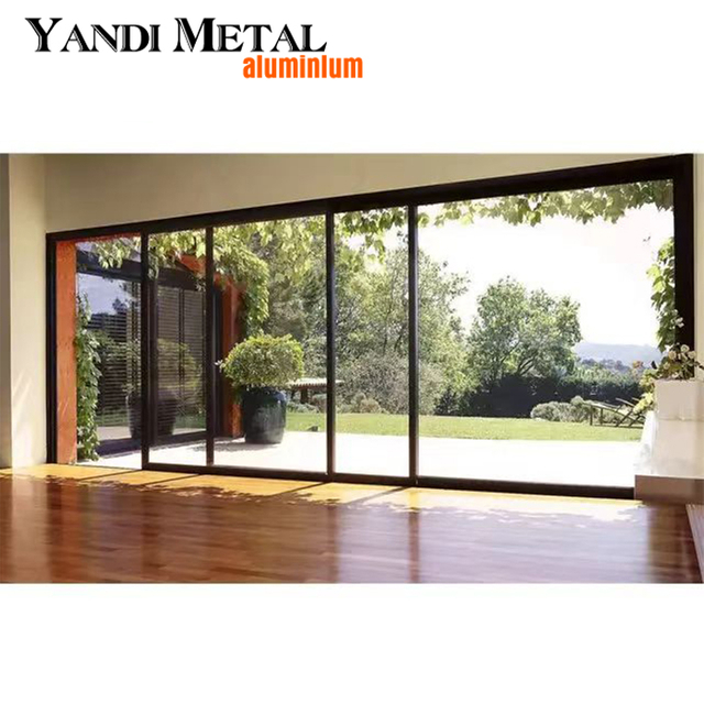 Yandi Alumínio Atacado novo design moderno porta de perfil de alumínio temperado à prova de som