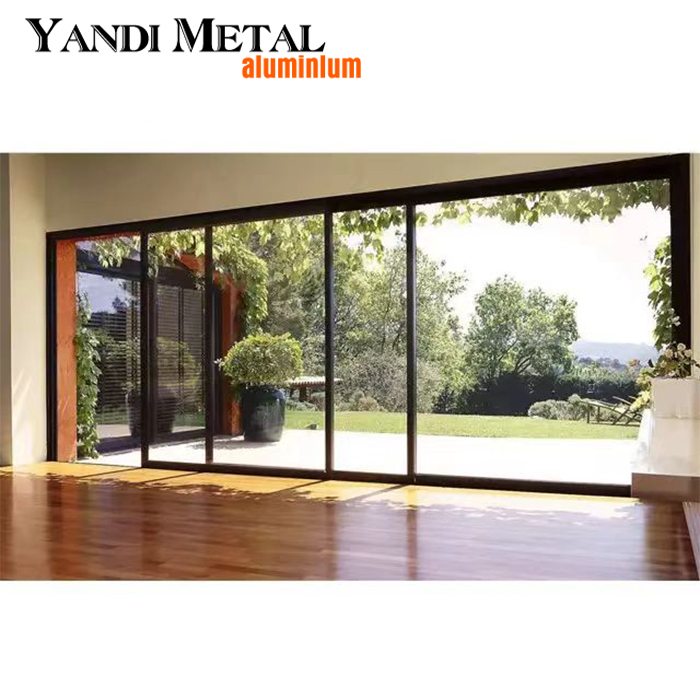 Yandi Alumínio Atacado novo design moderno porta de perfil de alumínio temperado à prova de som