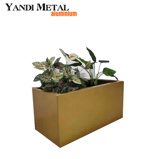 Plantador moderno grande plantador de metal de alumínio ao ar livre quadrado plantador de jardim de alumínio plantador flor preta caixa de plantas
