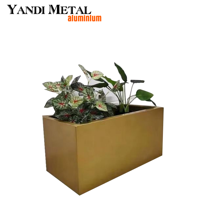 Plantador moderno grande plantador de metal de alumínio ao ar livre quadrado plantador de jardim de alumínio plantador flor preta caixa de plantas