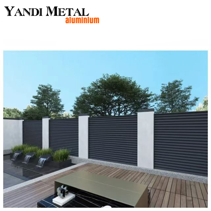 Painel de cerca de jardim com revestimento em pó preto de segurança para varanda de alumínio com revestimento em pó