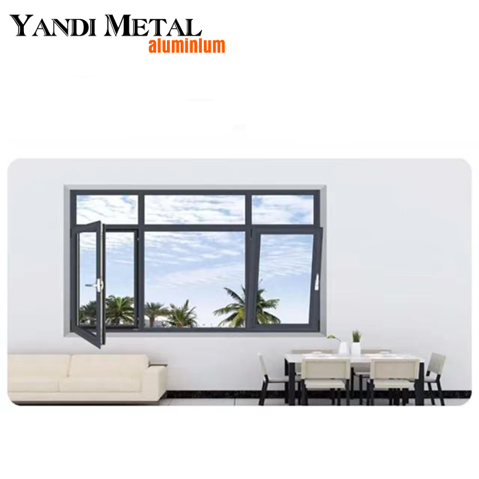 Yandi Factory vendas diretas design profissional janela de isolamento de alumínio com vidros duplos