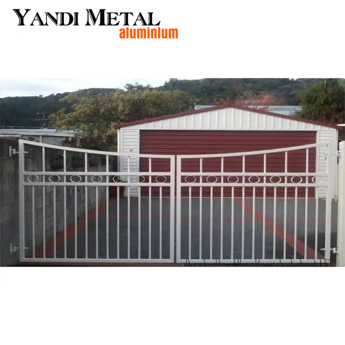 Porta de cerca soldada de alumínio de metal ao ar livre Villa home pintura em pó segurança porta de alumínio de entrada externa
