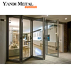 Modernas portas dobráveis ​​de alumínio com revestimento em pó grandes com vidros duplos no atacado