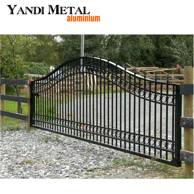 Cerca de segurança para jardim automático, porta de alumínio, painel de metal, porta de ripas de alumínio, porta soldada decorativa