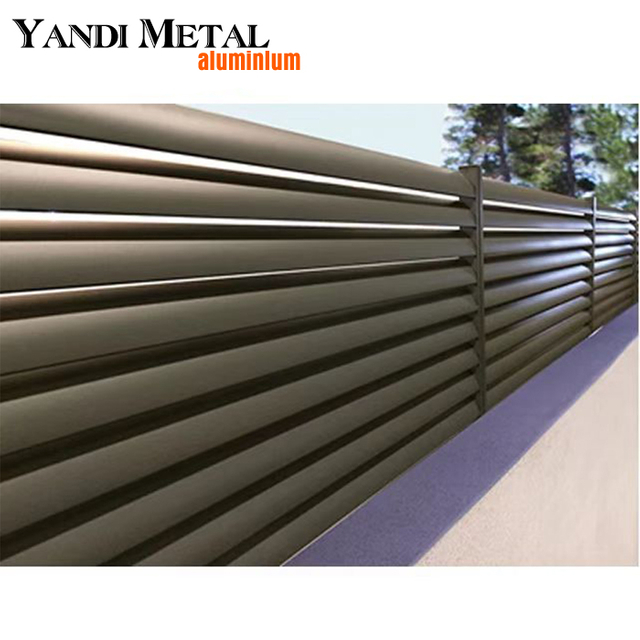 Cerca de privacidade para decoração externa de alta qualidade, ripas horizontais de alumínio e metal, painéis de cerca para jardim e pátio