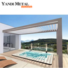 Gazebo exterior ajustável de jardim de alumínio de luxo Pérgula de vidro com persianas de alumínio elétricas modernas e personalizadas