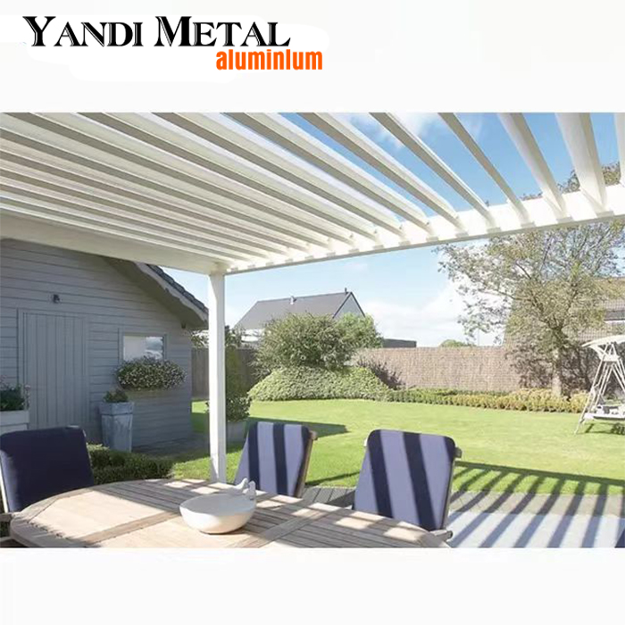 Pátio elétrico de alumínio à prova d'água com pérgula Gazebo de jardim externo Persianas Pérgula de alumínio