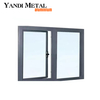 Estrutura de isolamento residencial Yandi Janela de batente fixa com moldura de alumínio de metal com vidros duplos
