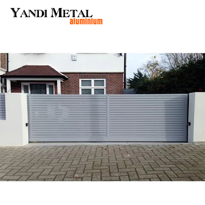 Porta elétrica de alumínio, motor automático, porta deslizante residencial, sistema cantilever de porta de entrada de alumínio