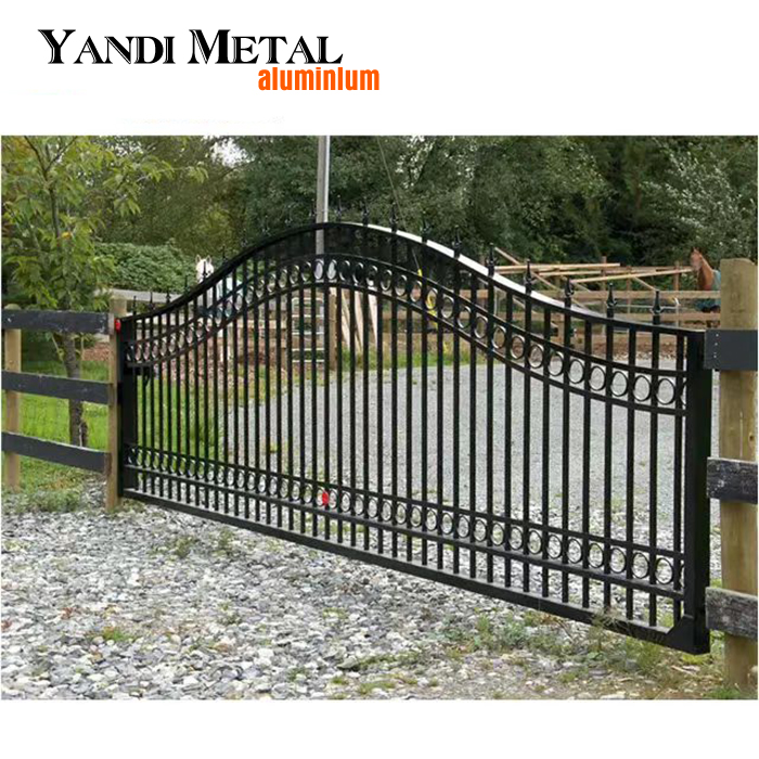 Porta soldada de alumínio de tamanho personalizado para pátio de jardim Porta soldada de alumínio de segurança de metal com acabamento luxuoso