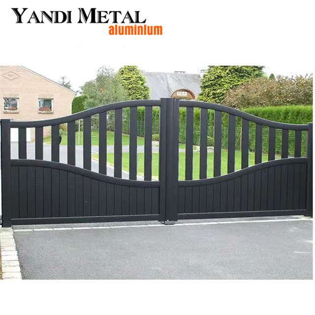 Porta de alumínio para pista elétrica para pátio residencial Porta de alumínio automática de balanço europeu simples