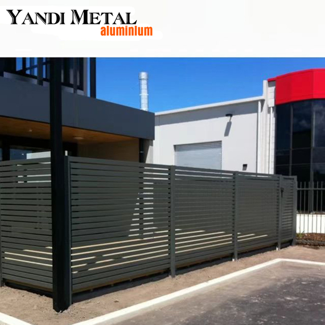 Painéis de cerca de jardim com veneziana de alumínio projetados para cerca de ripas modernas de metal privado profissional cerca horizontal resistente