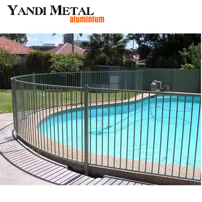 Venda imperdível cerca de metal de segurança para piscina de topo plano varanda cerca de liga de alumínio revestida em pó