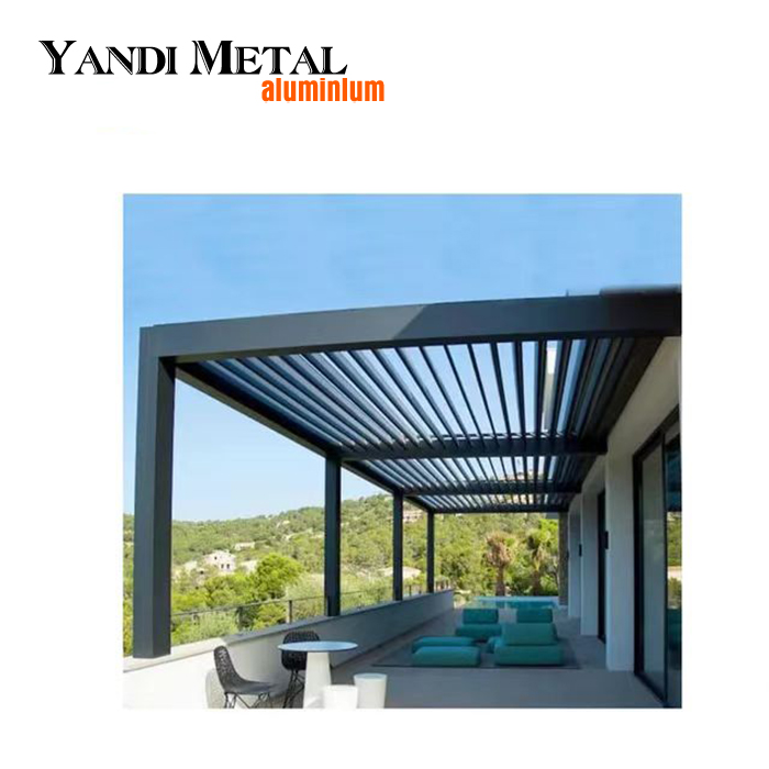 Gazebo elétrico de luxo para terraço, gazebo de alumínio para jardim ao ar livre, gazebo de vidro de alumínio, gazebo de alumínio para jardim