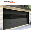 Porta de garagem de vidro preto de alumínio panorâmica elétrica residencial moderna