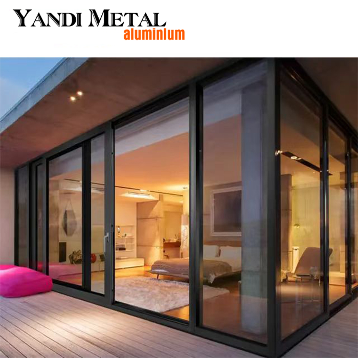 As mais recentes portas de pátio de luxo da Villa Design moderno exterior à prova de vento portas de vidro deslizantes de alumínio à prova de som