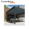 Gazebo exterior ajustável de jardim de alumínio de luxo Pérgula de vidro com persianas de alumínio elétricas modernas e personalizadas