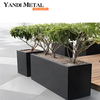 Plantador Plantador moderno de alumínio Grande plantador retangular personalizado para exterior com revestimento em pó