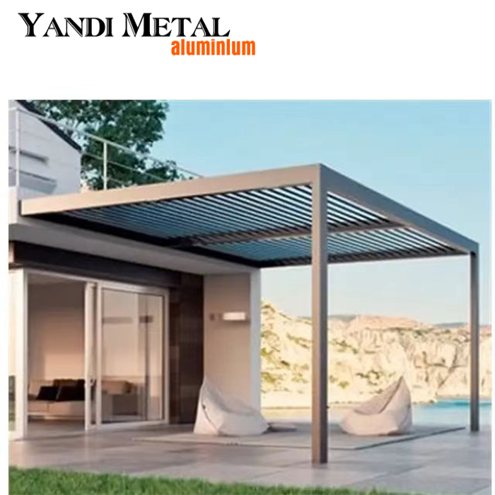 Pérgola com persiana personalizada para jardim Pérgula externa Pérgula elétrica de alumínio