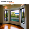 Moldura de alumínio personalizada no atacado, vidros duplos, janela dobrável de vidro metálico, janela de batente de alumínio