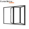 Porta de alumínio recém-projetada, moldura de alumínio dobrável, interior moderno, porta frontal dobrável dupla