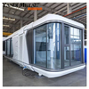 Cápsula de espaço familiar móvel Smart Camping de estilo moderno com cortinas de hotel ativadas por voz