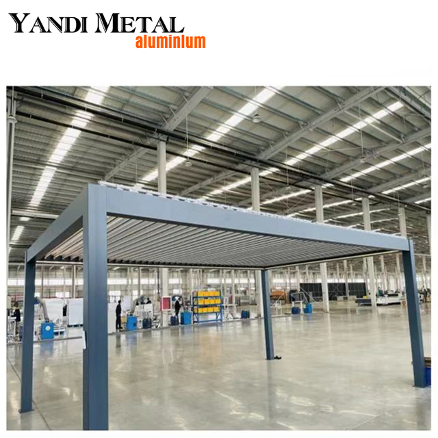 Gazebo de jardim com luzes LED para exterior elétrico biogás persianas florestais gazebo Telhado de alumínio