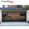 Porta de garagem de vidro preto de alumínio panorâmica elétrica residencial moderna