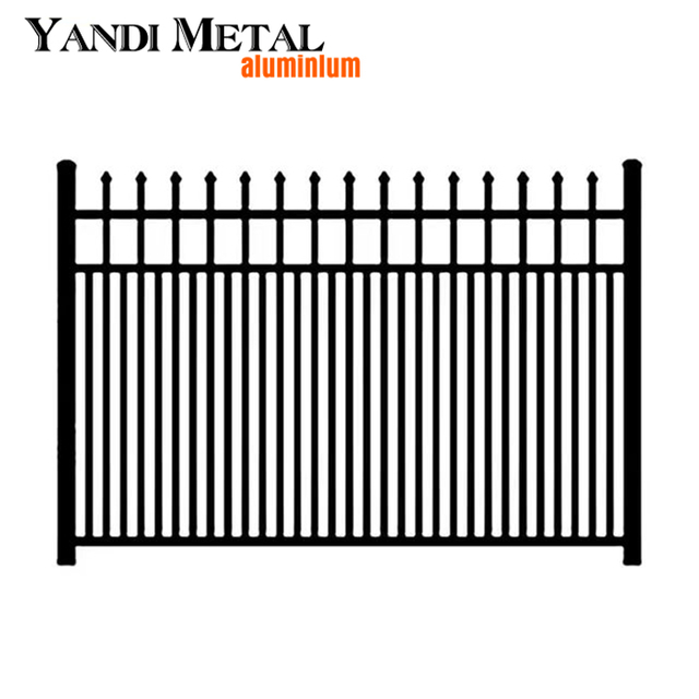 Inserir tubo quadrado preto painéis de cerca de piquete cerca de alumínio pátio jardim cerca de liga de metal casa de alumínio