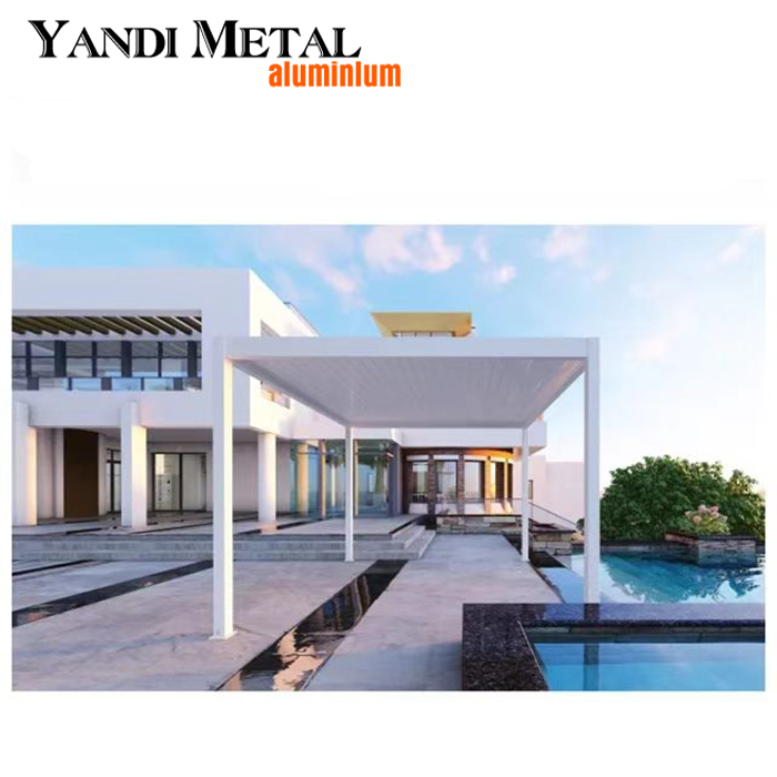 Venda de qualidade função à prova d'água jardim pérgula de alumínio sistema de pergola telhado com veneziana à prova d'água