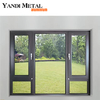 Moldura de alumínio personalizada no atacado, vidros duplos, janela dobrável de vidro metálico, janela de batente de alumínio