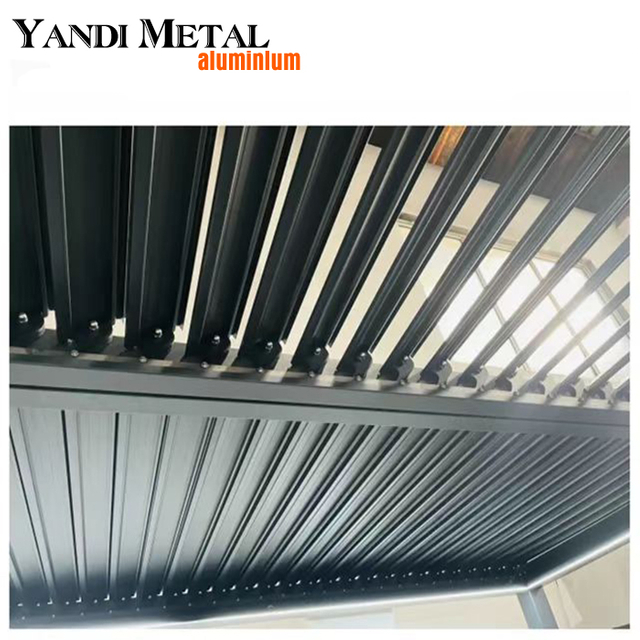 Proteção solar externa, controle de vento, pérgula, telhado de metal, pergolado de alumínio